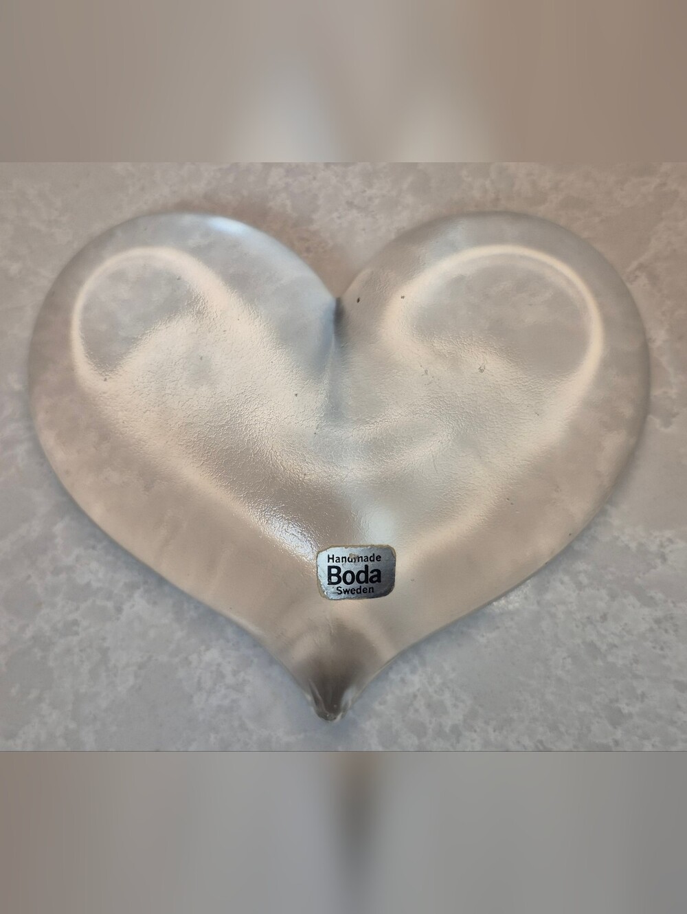 Kosta Boda Sweden Handmade Art Glass Heart Paperweight